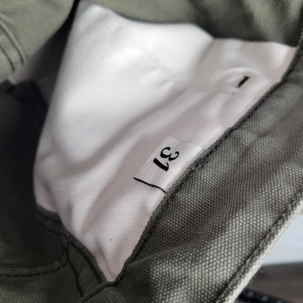 Railcar Fine Goods Flight Trousers Mens 31 Olive Green Canvas Slim Straight USA